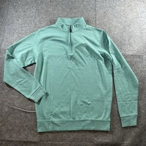 Horn Legend Quarter Zip Sweater Mens Medium Cotton Blend Seafoam Green